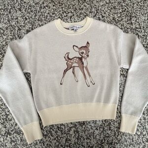 Madden Girl Cream Sweater with Fawn Design
